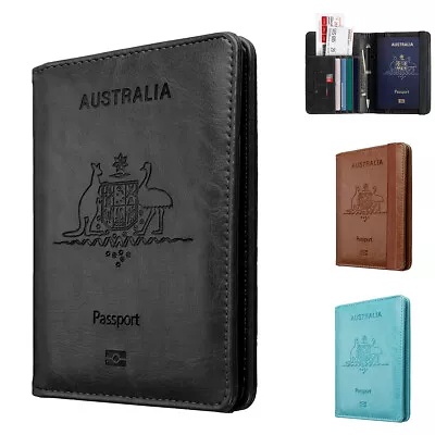 $11.89 • Buy Travel Passport Case Leather ID Card Wallet Holder RFID Blocking Anti Scan Cover