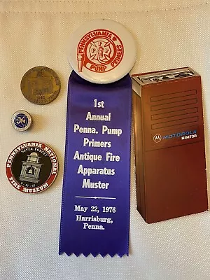 Vintage Fireman Lot 5 Pcs Pennsylvania Muster Button Ribbon 9-11 Token Volunteer • $9.98