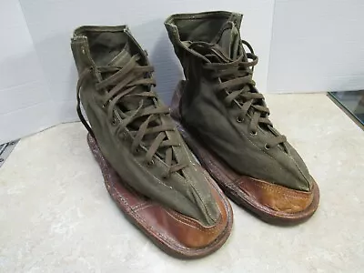 Vintage 1940s WW2 French Military Ice Snow Over Boots Shoes Cleats France  • $74.95