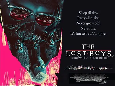 THE LOST BOYS 1987 Quad Poster Print 30x40  Corey Feldman Haim Kiefer Sutherland • £24.99
