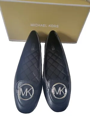 MICHAEL Michael Kors Lillie Ballet Flats Shiny Black Leather Size 8 (NIB) • $79.99