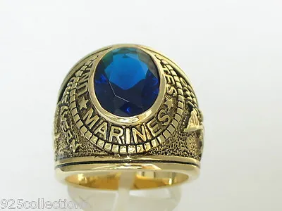 12x10 Mm United States Marine Military September Blue Montana Men Ring Size 7-15 • $29.99