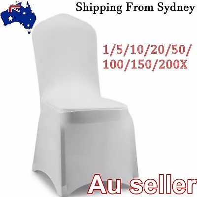 $4.54 • Buy 1-200X White Chair Covers Full Seat Cover Spandex Stretch Banquet Wedding Party