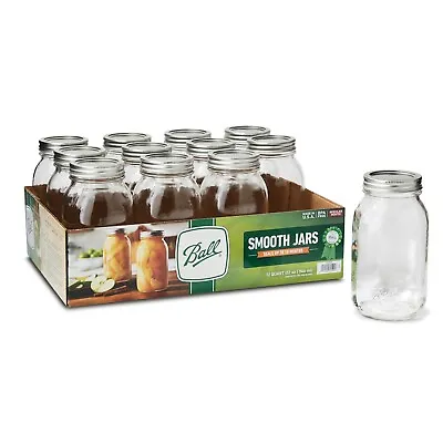 Ball Smooth Mason Jars Lids/Bands Regular Mouth 16oz Pint 12 Count (LOT OF 2) • $59.95