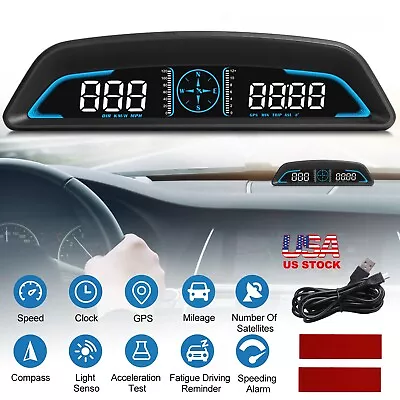 $30.98 • Buy Universal Car HUD Head Up Display Digital GPS Speedometer MPH Overspeed Alarm