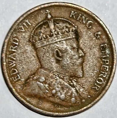 1903 British Crown Colony Straits Settlements Edward Vii 1 Cent Km-19 Old Coin • $0.99