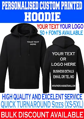 £13.99 • Buy Personalised Custom Printed Hoodie Stag Hen Your Text Logo Unisex Workwear Top 