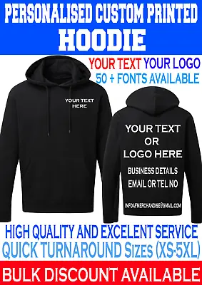 Personalised Custom Printed Hoodie Stag Hen Your Text Logo Unisex Workwear Top  • £13.49