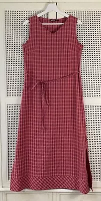 ROHAN Gingham Thai Dress Size Small. Sleeveless Maxi Dress. Side Split. Red. • $18.65