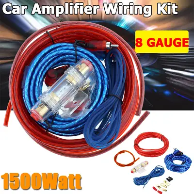 1500Watt Car Amplifier Power Wiring Kit Audio Subwoofer Wire AMP RCA Power Cable • £7.29