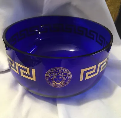 Versace Vase Bowl Medusa Gold Greek Key Fruit Table Home Decor New Sale  • $399