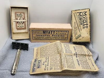 Vintage Myatt Safety Razor And Blades Vintage Set Daymark Made In England • $99