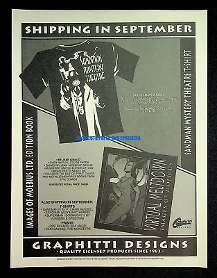 Sandman T-Shirt + Moebius Graphitti Designs 1994 Print Magazine Ad Poster ADVERT • $7.99