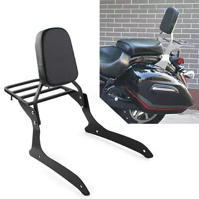 Backrest Sissy Pad & Luggage Rack Fit Yamaha XVS1300A Midnight V Star 2007-2015 • $147.48