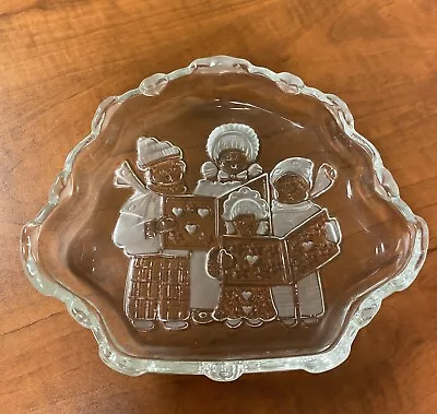 Vintage Mikasa Carolers Sweets Candy Dish Frosted Glass Original Box • $7.50