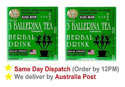 2 X 3 Ballerina Tea REGULAR STRENGTH 30 Tea Bags Slim Tea Diet Tea Drink • $24.95
