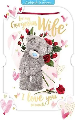 Me To You Bear 3D Holographic Keepsake Holding Roses Wife Valentine's Day Card • £5.99