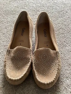 Ladies Gabor Soft Suede Loafers Handmade Moccasin Rhinestone Never Worn Uk5 Eu38 • £12