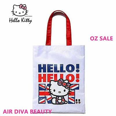 Girl Child Lady Hello Kitty White School Library Shopping Organiser Hand Bag • $9.99