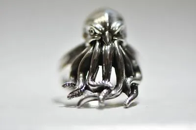 Octopus Ring Squid Band Sterling Silver Men Women Size 10.25 • £66.17