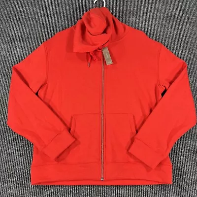 J. Crew Womens Size Large Red Long Sleeve Full Zip Hoodie Sweatshirt NWT • $26.99