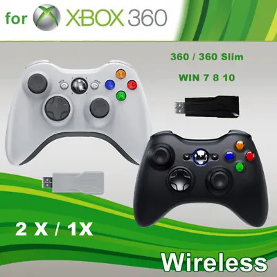 2X 1X Wireless Controller For Xbox 360 / 360 Slim PC Windows 7 8 10 11 Gamepad • £32