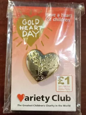 Collectible Variety Club Gold Heart Pin Badge - 2004 Tree (Bagged & Backed) • £4.99