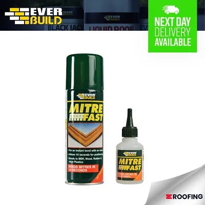 Everbuild Jumbo Mitre Fast Fix Bonding Kit - 400ml Activator 100g Super Glue • £54.20