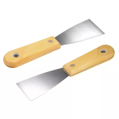 Putty Taping Paint Scraper 2  Steel Flexible Blade Bamboo Handle Wall Floor 2pcs • $11.01