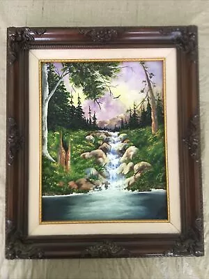 Maira Martinez Original Oil Painting On Board Signed ‘01. Waterfall • $40