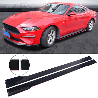 78.7  Side Skirts Extension Splitter Lip Spoiler Red Line For Ford Mustang GT  • $61.17
