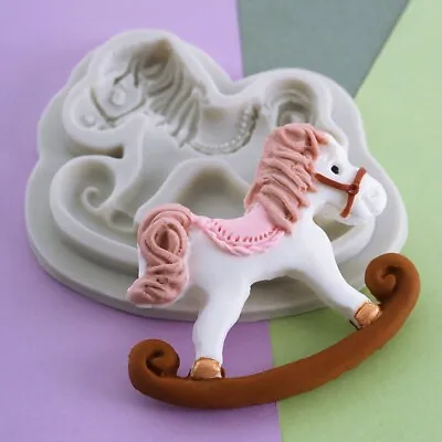 Silicone Baby Rocking Horse Mould Sugar Paste Cake Decorating Topper Fondant • £5.25