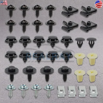 Clips 40Pcs Mixed Engine Undertray Cover  Bottom Shield Guard Metal Screws Bolts • $10.58