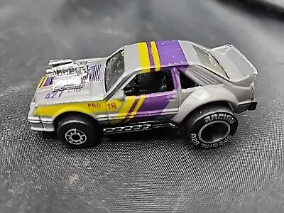 Vintage 1983 Matchbox Ford Mustang Cobra GT Fox Body Silver/purple • $6.99