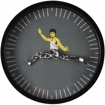 Fashion Home Decorations Black Chinese Round Clock Kung Fu Wall Clock Bruce Lee • $31.68