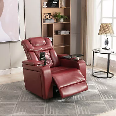 270 Degree Swivel PU Leather Power Recliner Seat Home Theater Recliner Chair • $616.14
