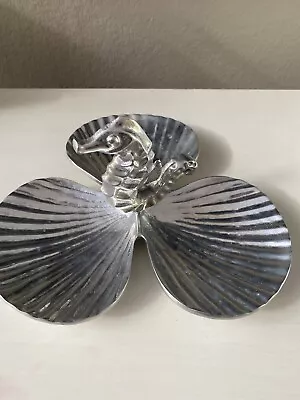 Mariposa Triple Shell Dish With Seahorse In The Middle Made In Mexico • $29.99