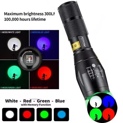 4IN1 4-Modes Multi Color LED Flashlight Night Torch Coyote Hog Hunting Light  • $14.71