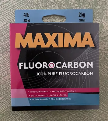 Maxima Fluorocarbon Fishing Line 4lb 200yd Clear • $23.99