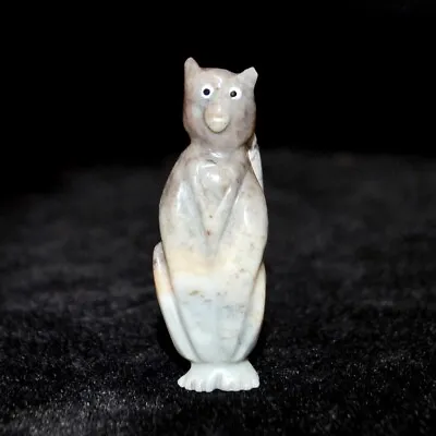  Zuni Fetish By Ricky Laahty Picasso Marble Cat With Inlaid Eyes 2  Tall • $184