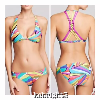 NWT Trina Turk Viva La Vida Sz 8 Halter Bikini Set W/ Sz 10 Shirred Hipster • $160