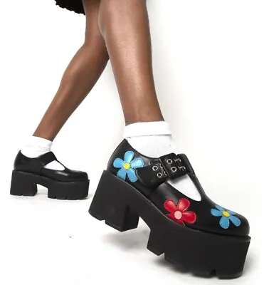 £45.99 • Buy LAMODA Watch Me Flower Chunky Platform Dolly Shoes SIZE: UK4/EUR37 NEW