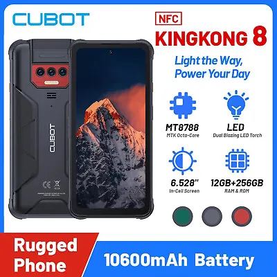 Cubot KingKong 8 Rugged Phone Dual LED Lamp 12GB RAM 256GB ROM 10600mAh NFC IP68 • £139.39