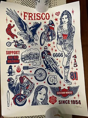 Mike Giant  Frisco  Flash Tattoo Graffiti Poster Print Signed 94/100 Support 81 • $799