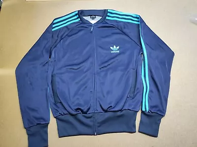 Adidas Sample Vintage Jacket Womens Size 38 Superstar Trefoil Blue Full Zip • $39.95