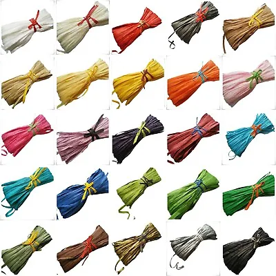 Raffia Paper Ribbon Bundles 10m To 100 Meter Decorating Gifts Crafts Scrapbooks • £2.29