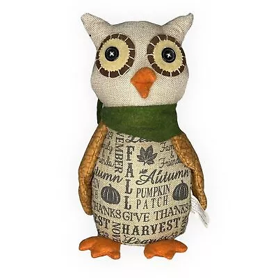 Fall Owl Standup Decor Knit Burlap Thanksgiving November Harvest • $2.99