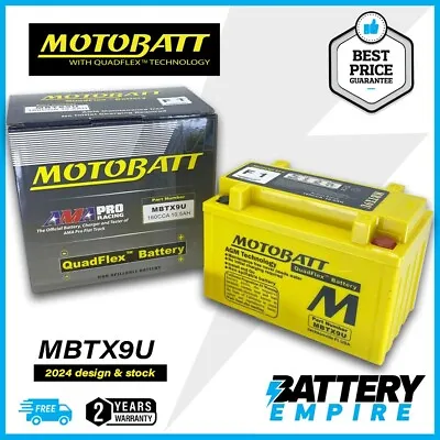 Motobatt MBTX9U 12V AGM Battery 10.5AH 160CCA (YTX9-BS/YT12A-BS/YTZ12S/YTZ14S) • $89.95