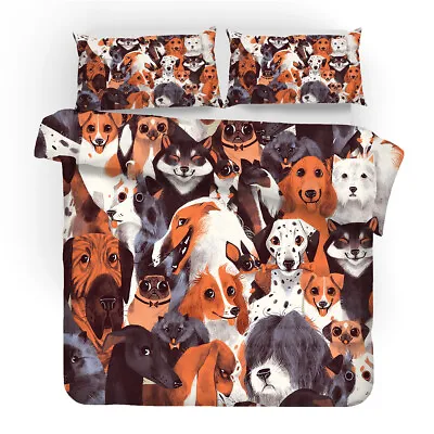£43.19 • Buy Single Double King Super King Size Bed Duvet Quilt Cover Set Bedding Dog