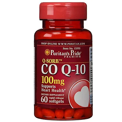 CoQ10 CO Q-10 CoQ-10 100 Mg 60 Softgels Q-Sorb™ Coenzyme Q-10 Puritan's Pride  • $11.95